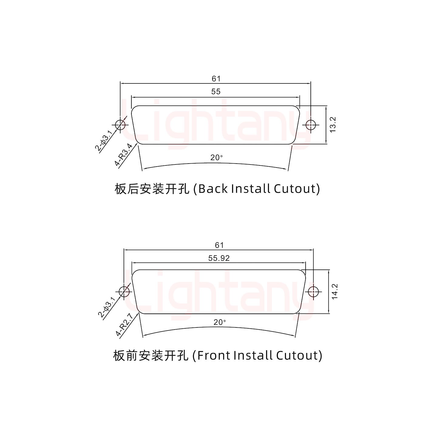 36W4公短體焊線/光孔/大電流40A