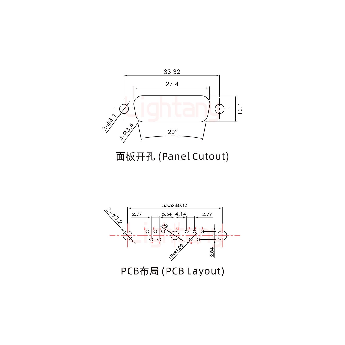 11W1母PCB直插板/鉚魚叉7.0/大電流30A