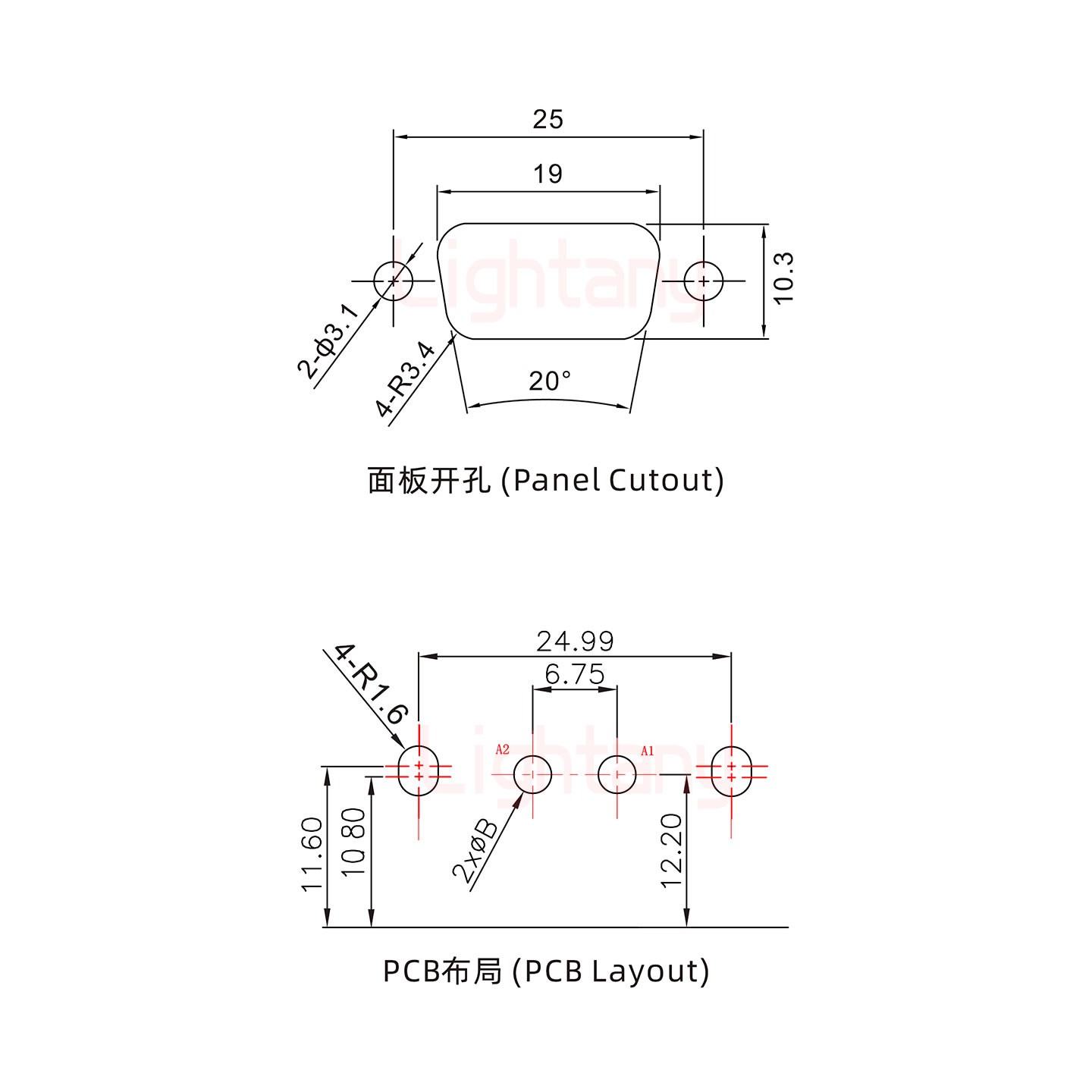 2V2母PCB彎插板/鉚支架10.8/大電流40A