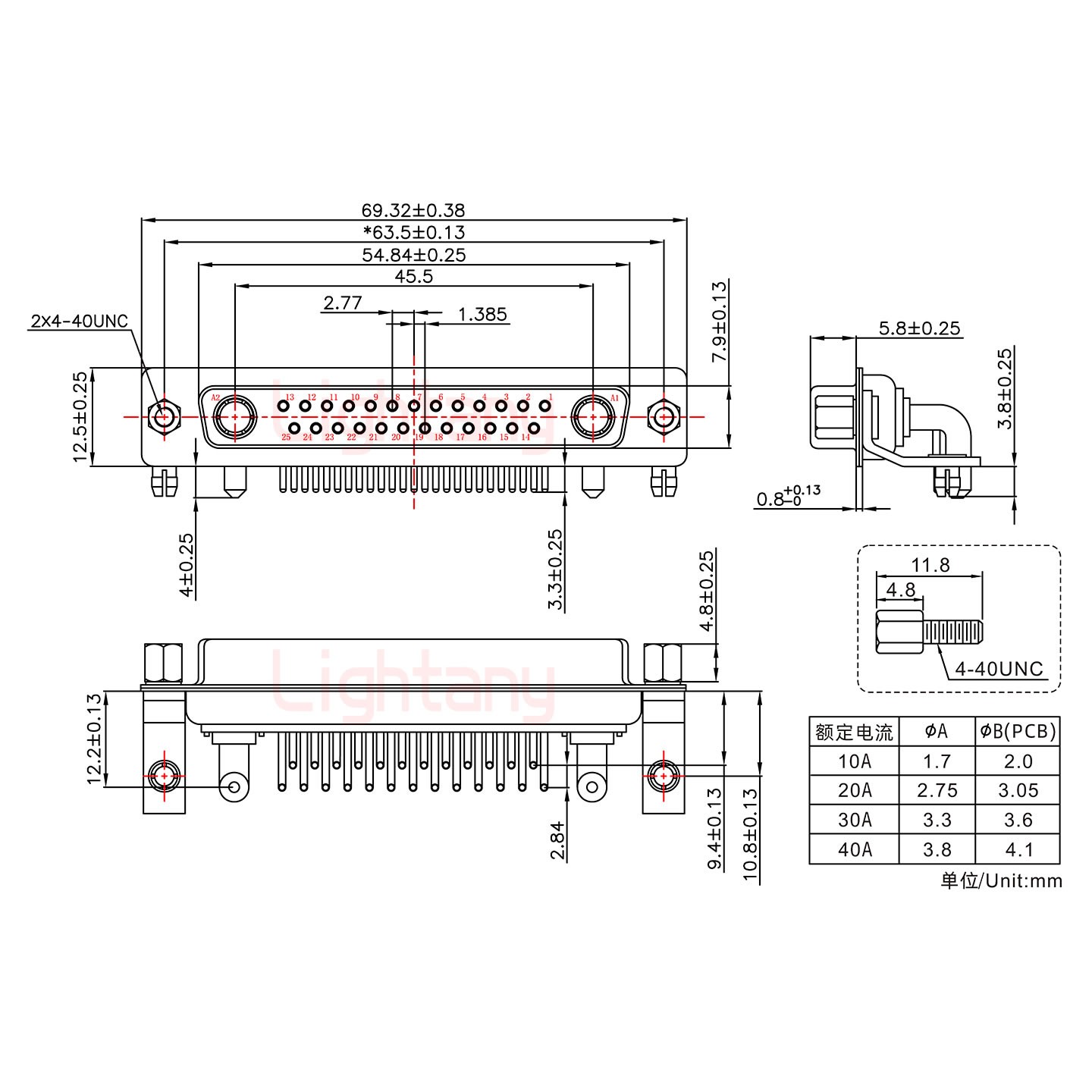 27W2母PCB彎插板/鉚支架10.8/大電流30A