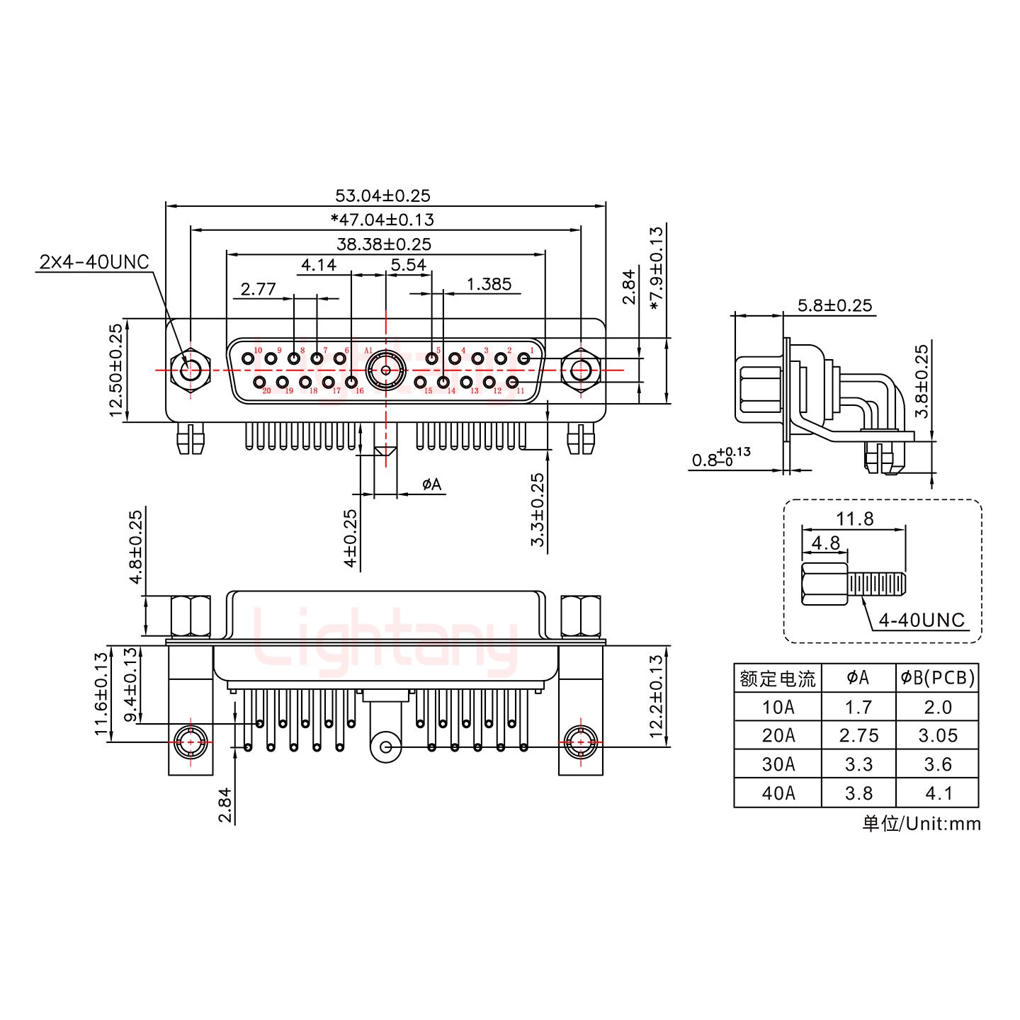 21W1母PCB彎插板/鉚支架11.6/大電流20A