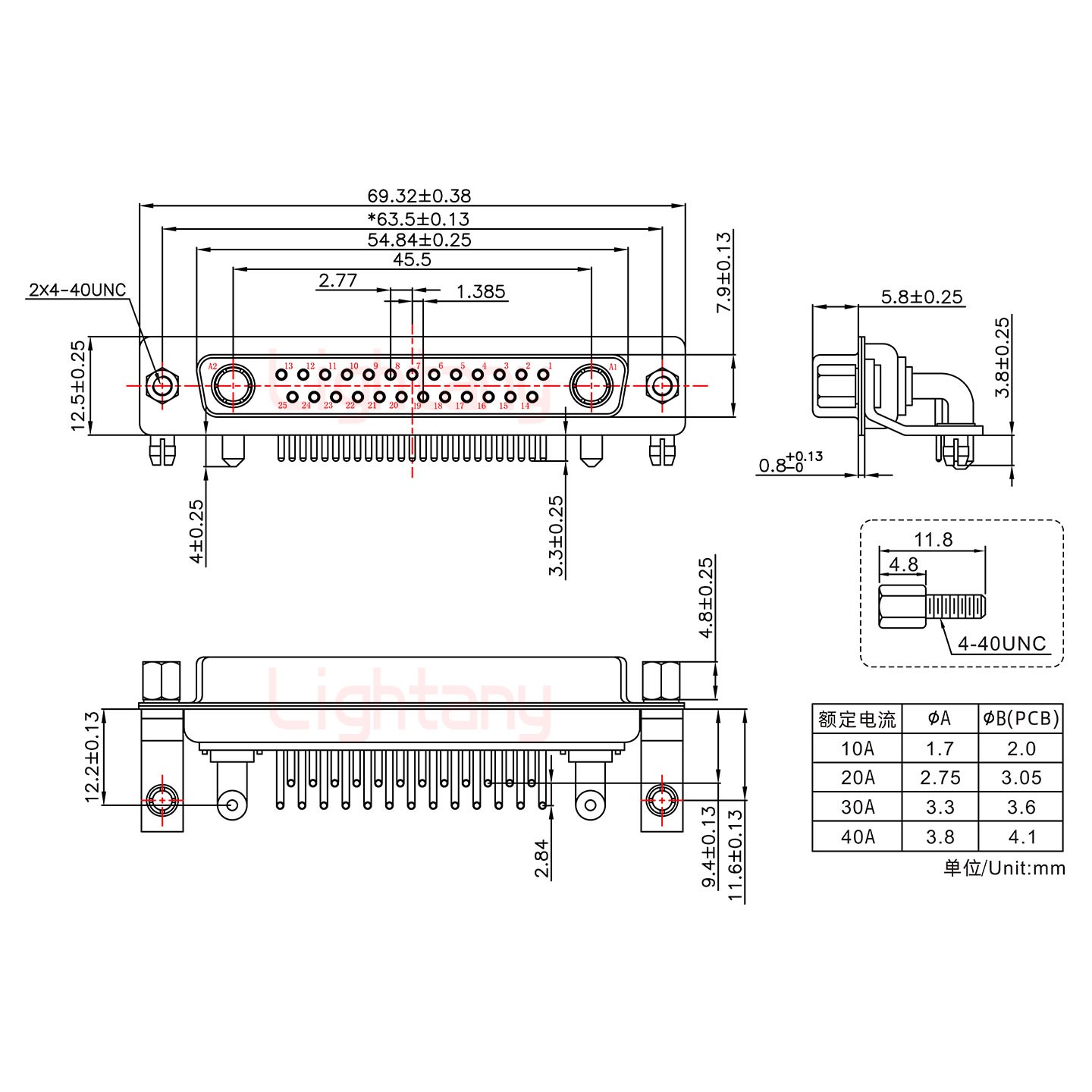 27W2母PCB彎插板/鉚支架11.6/大電流30A