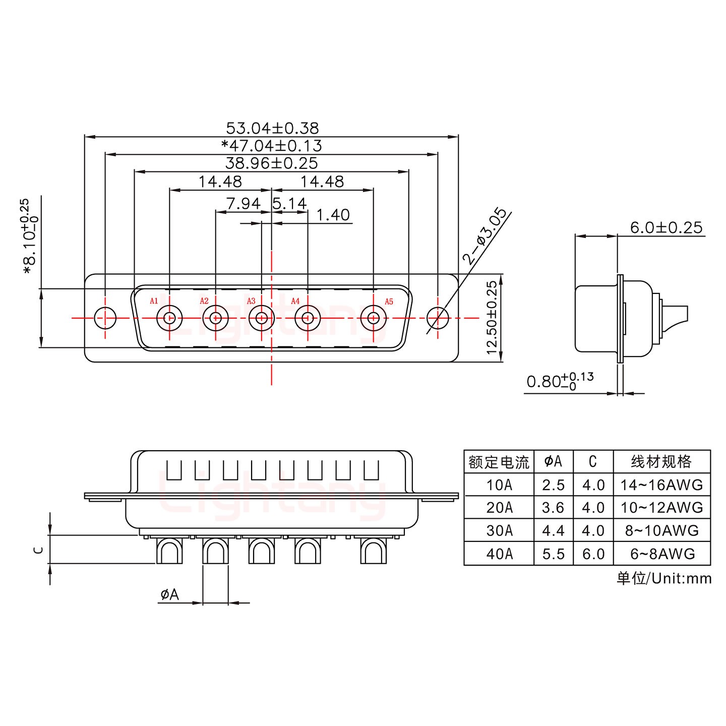 5W5公短體焊線10A+25P金屬外殼1657直出線4~12mm