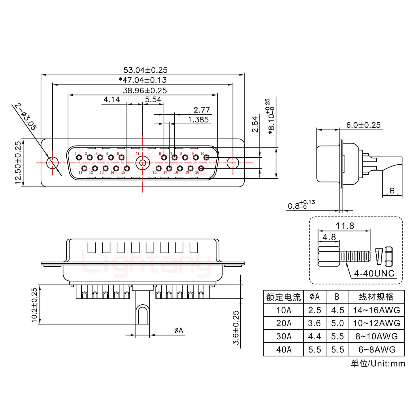 21W1公長(zhǎng)體焊線/配螺絲螺母/大電流40A