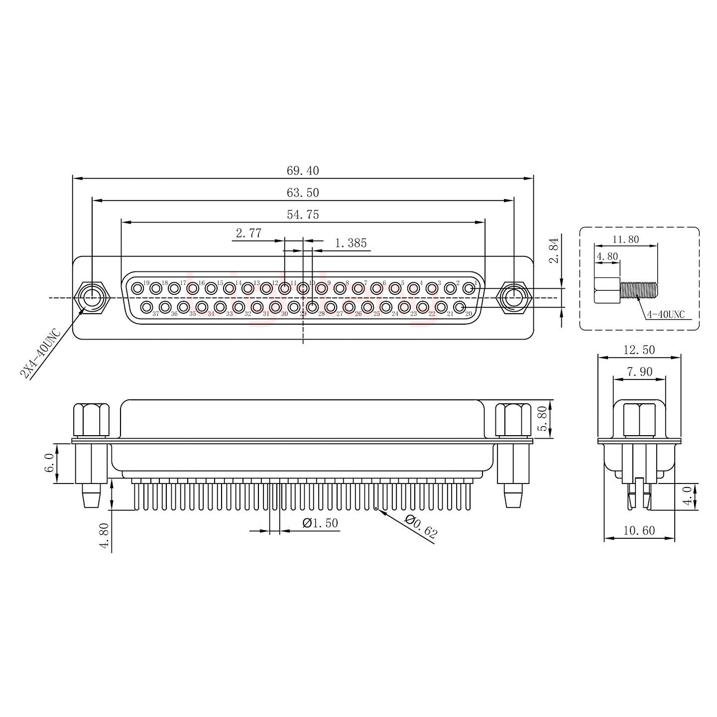 DP37 母 直插板 鉚魚叉6.0 鎖螺絲 車針