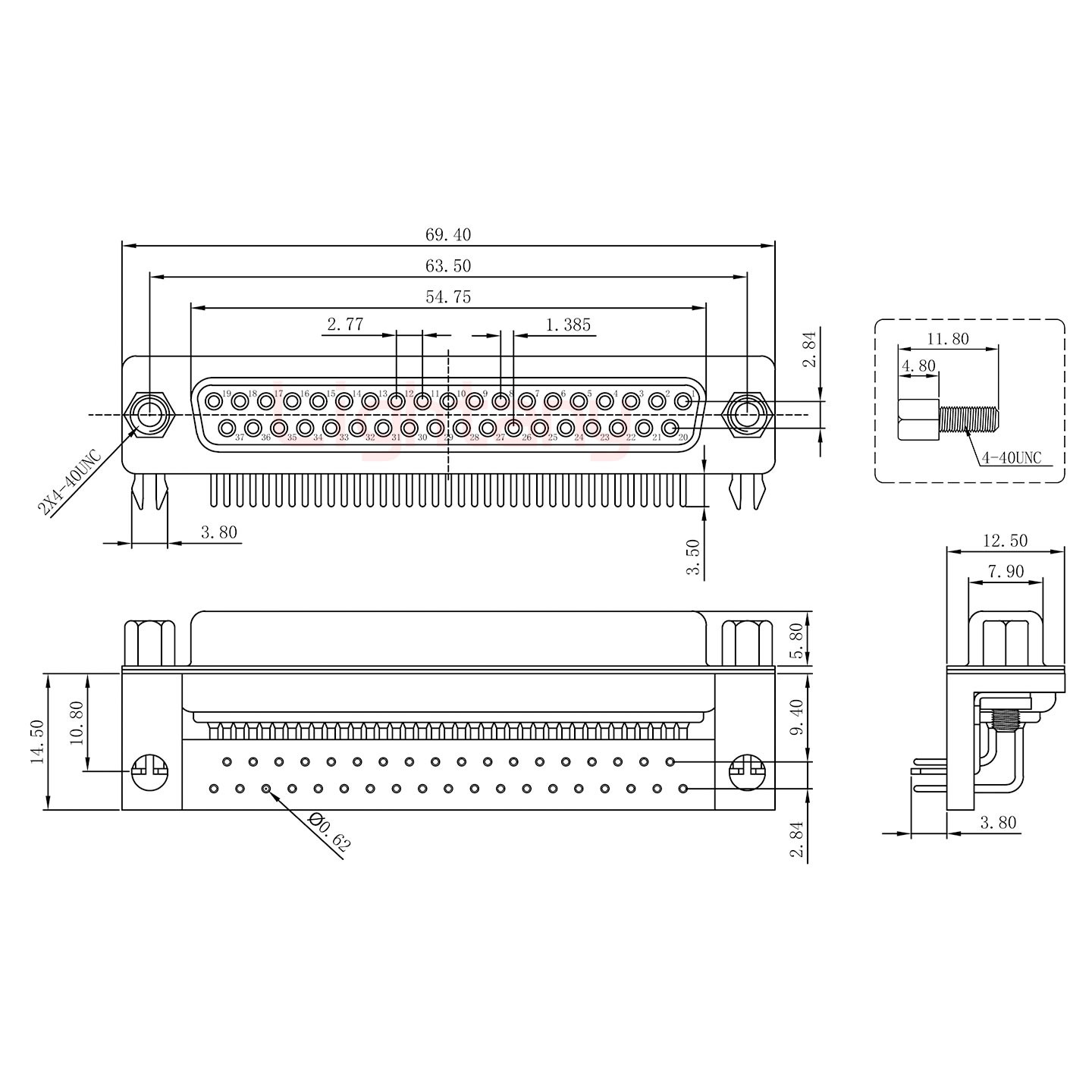 DR37 母 彎插板9.4 塑料支架10.8 鎖螺絲 車(chē)針