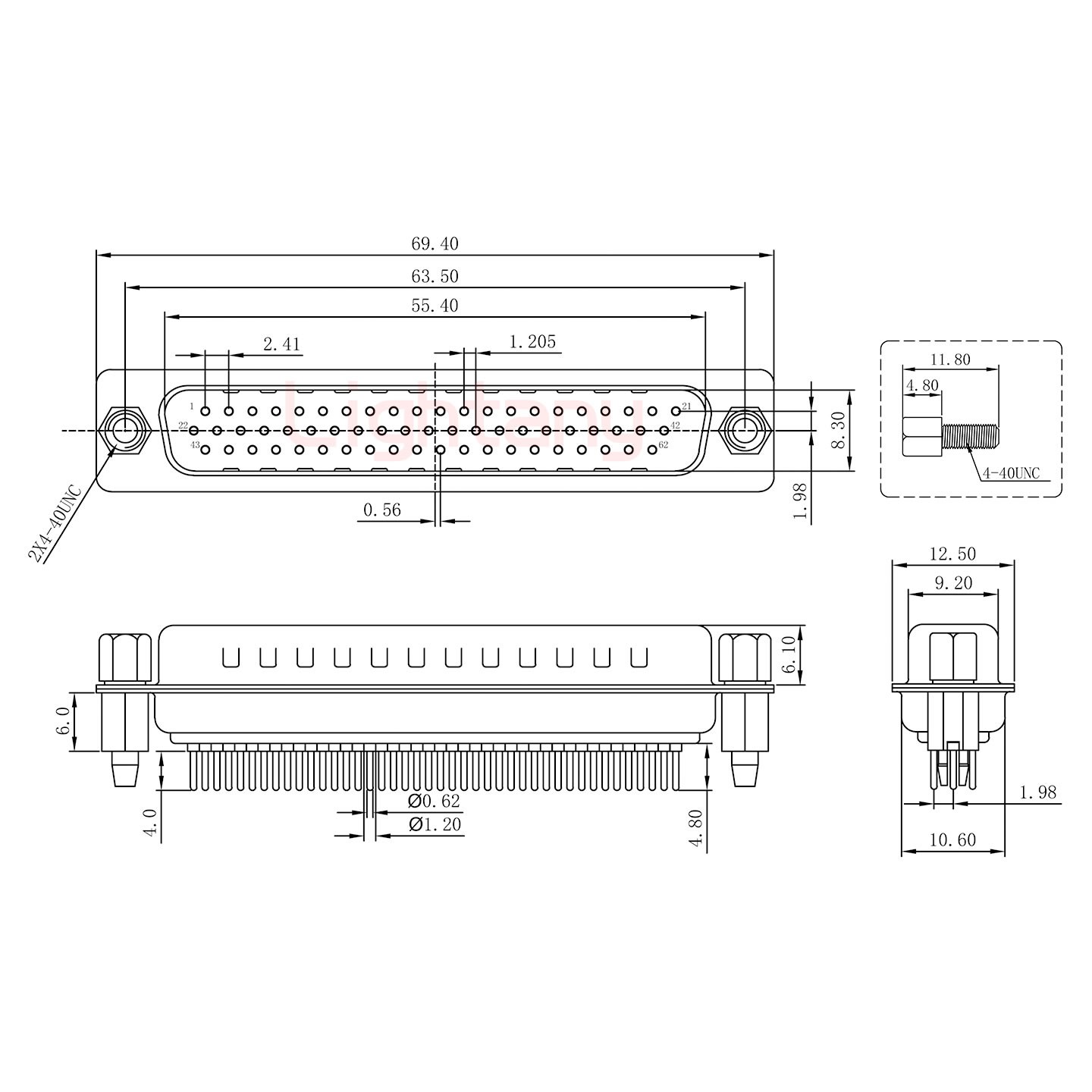 HDP62 公 直插板 鉚魚叉6.0 鎖螺絲 車針