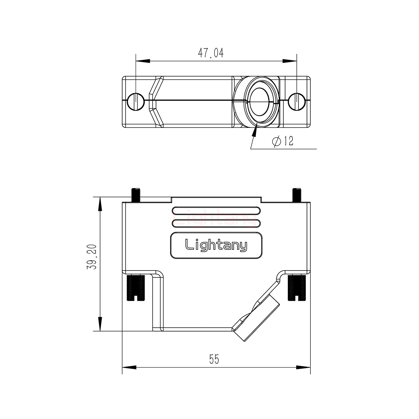 4W4公短體焊線30A+25P金屬外殼592斜出線4~12mm