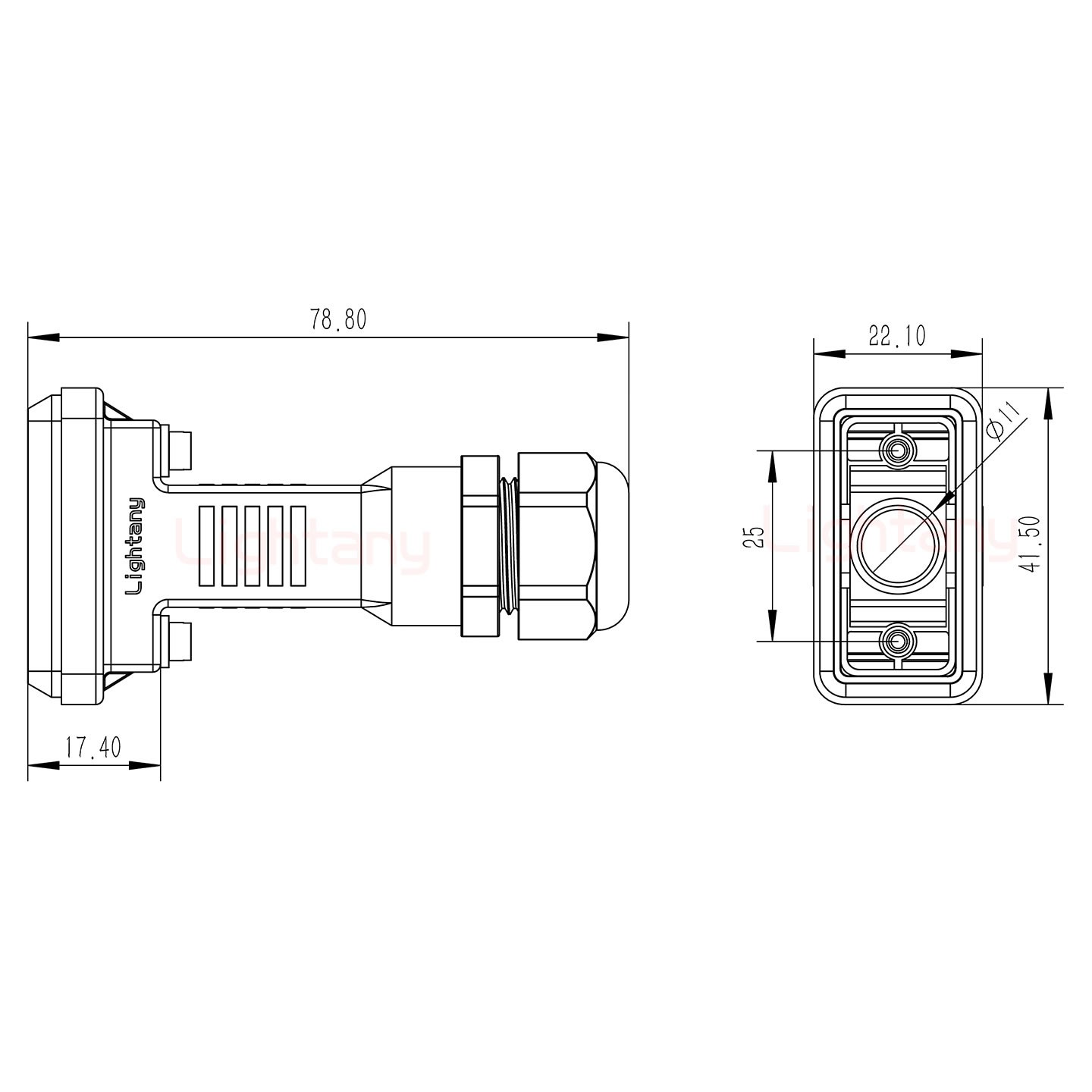 2V2公頭焊線+防水接頭/線徑5~11mm/射頻同軸75歐姆