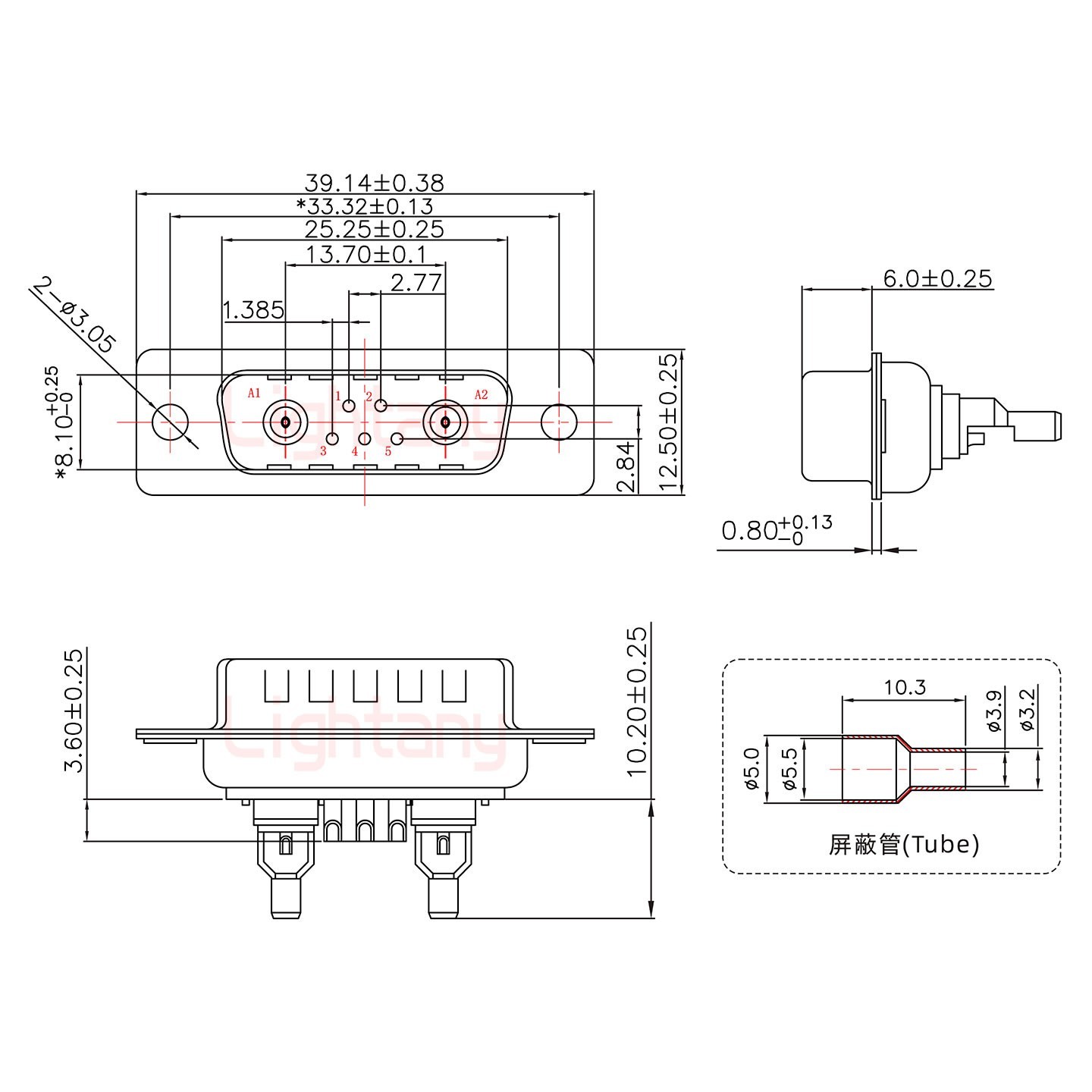 7W2公頭焊線+防水接頭/線徑5~11mm/射頻同軸50歐姆