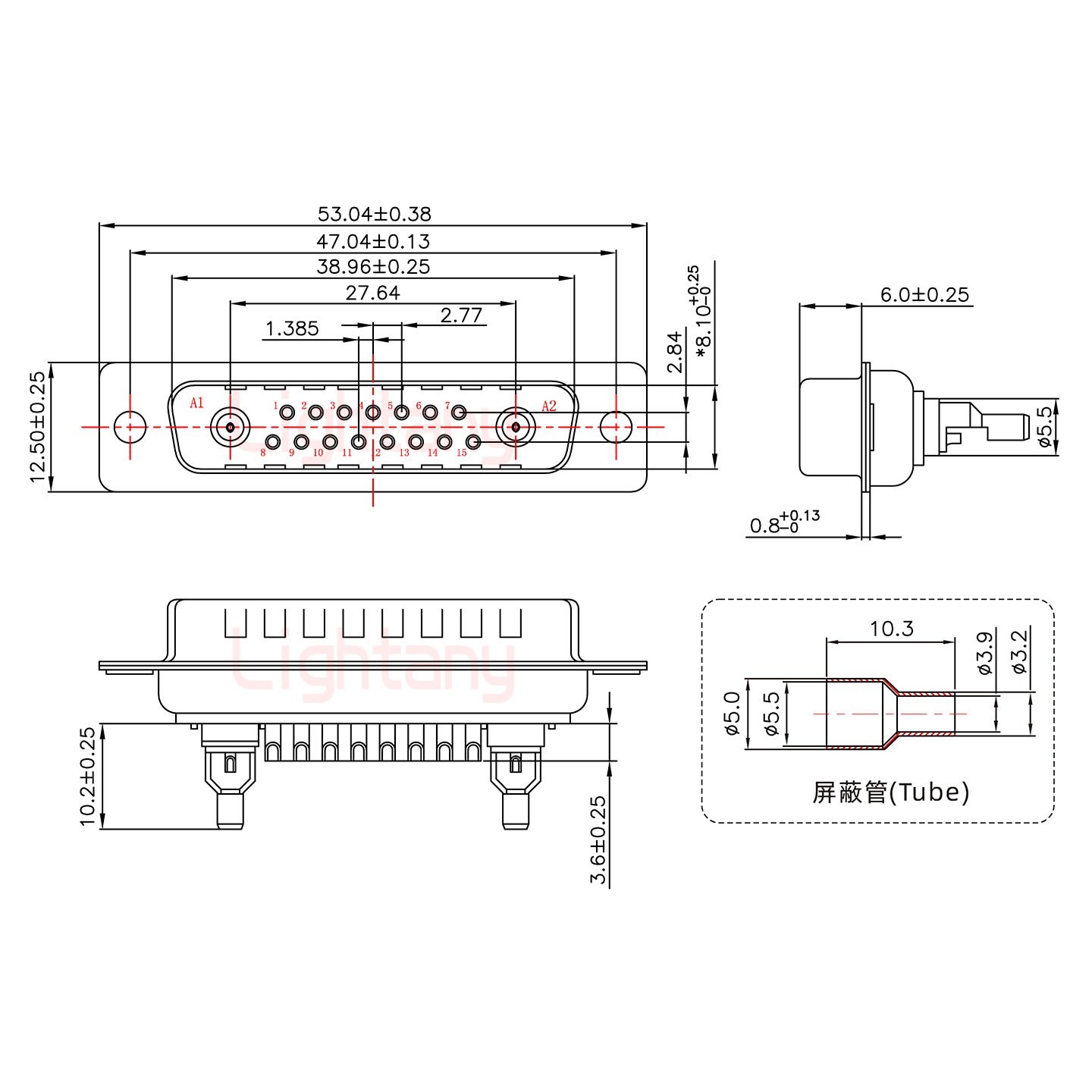 17W2公頭焊線+防水接頭/線徑5~11mm/射頻同軸75歐姆