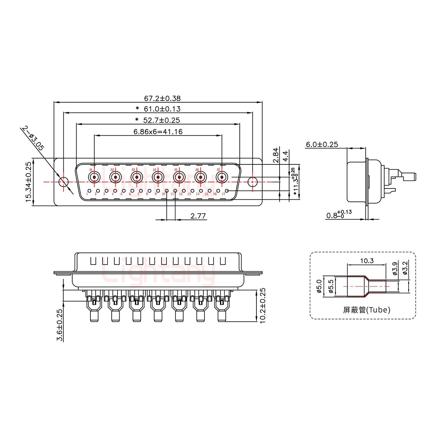 24W7公頭焊線+防水接頭/線徑10~16mm/射頻同軸50歐姆