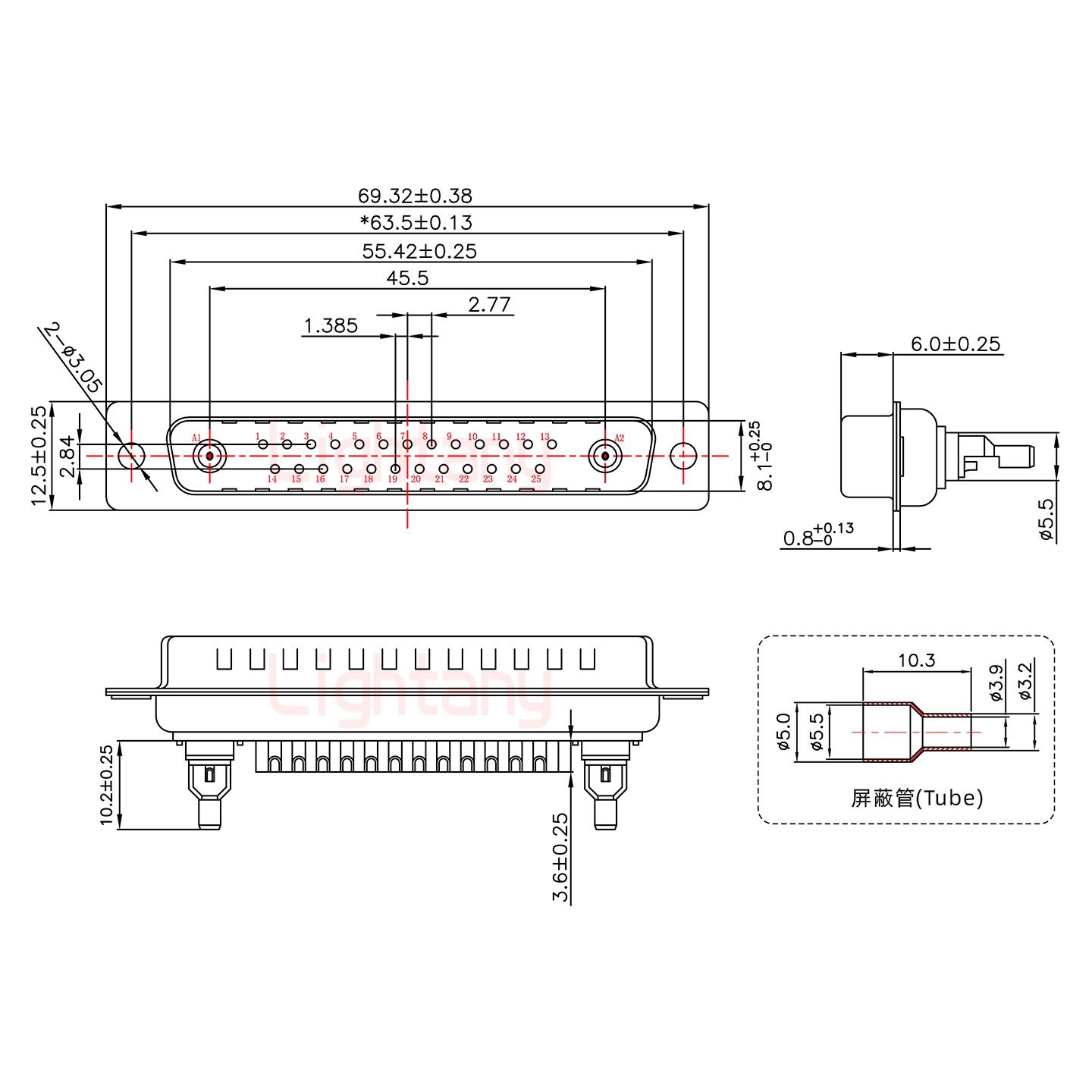 27W2公頭焊線+防水接頭/線徑5~11mm/射頻同軸75歐姆