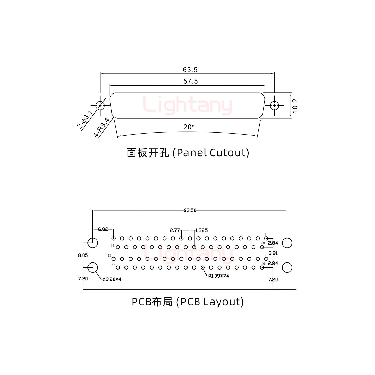 DR37 母對(duì)母 間距19.05車(chē)針雙胞胎 D-SUB連接器