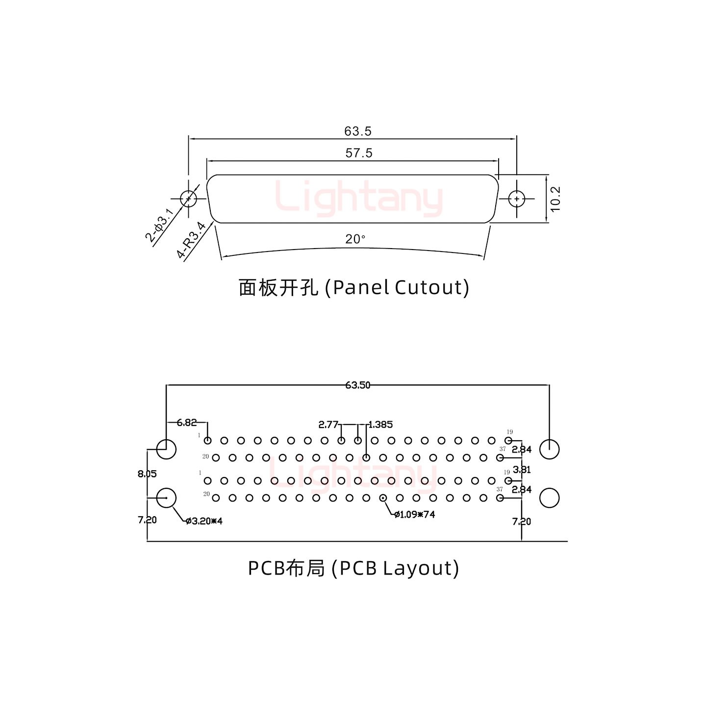 DR37 公對(duì)公 間距15.88車針雙胞胎 D-SUB連接器