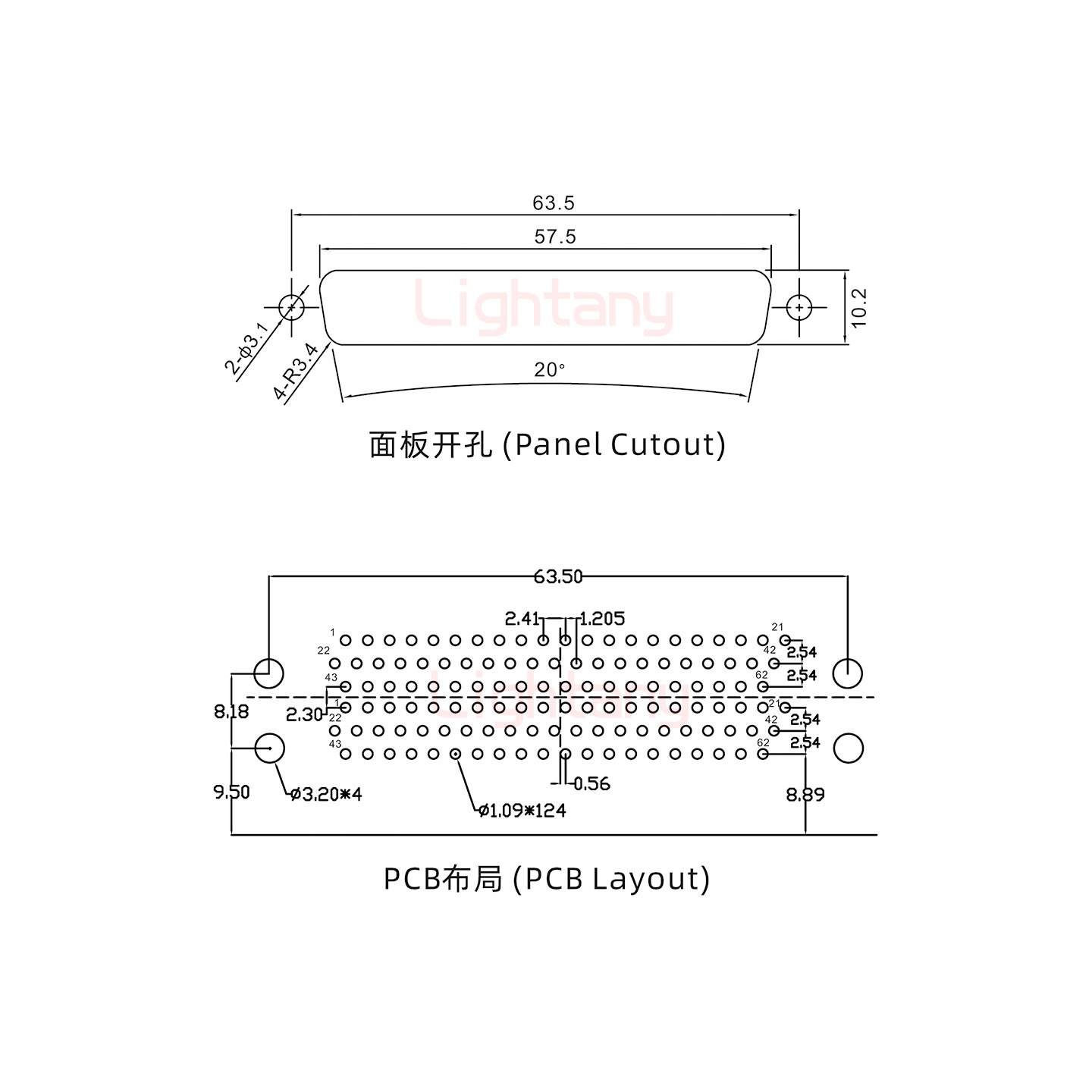 HDR62 公對(duì)公間距19.05車(chē)針雙胞胎 D-SUB連接器