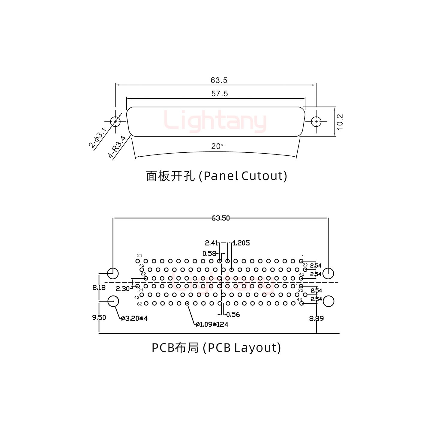 HDR62 母對(duì)母間距15.88車針雙胞胎 D-SUB連接器