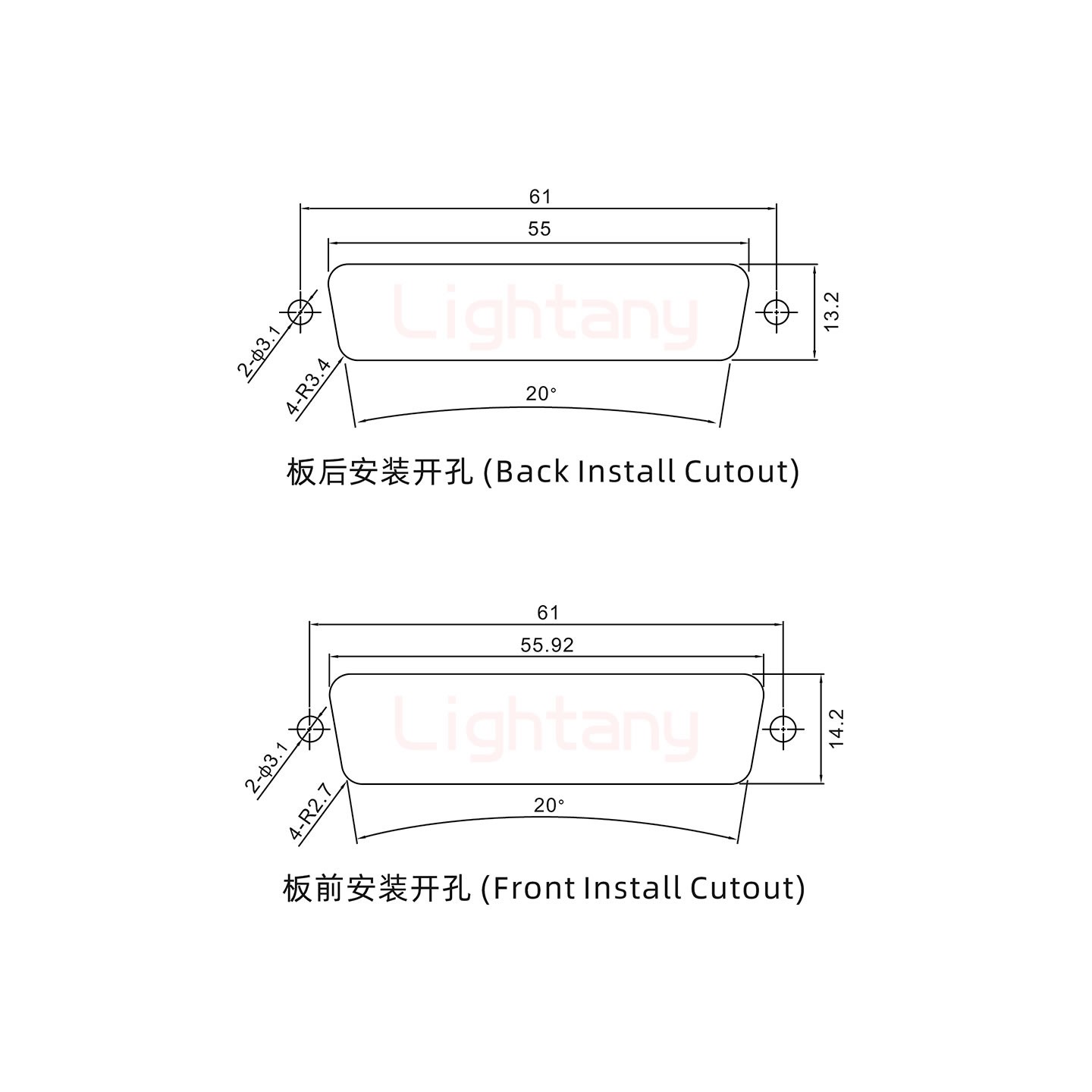 36W4公壓線式/配螺絲螺母/大電流20A