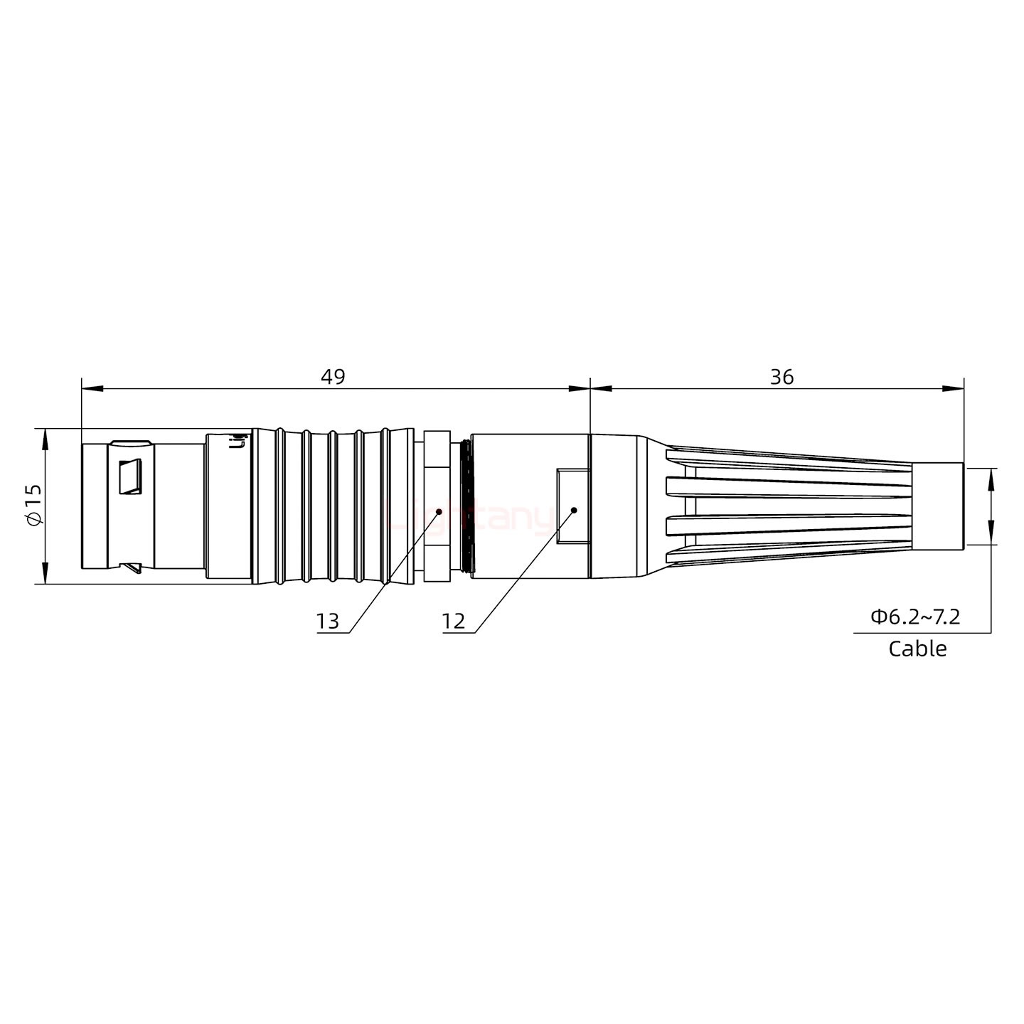 FGG.2B.002.CLAD72Z帶護套直式插頭