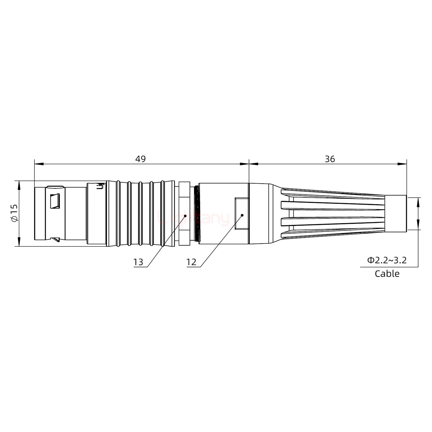 FGG.2B.010.CLAM31Z帶護(hù)套直式插頭