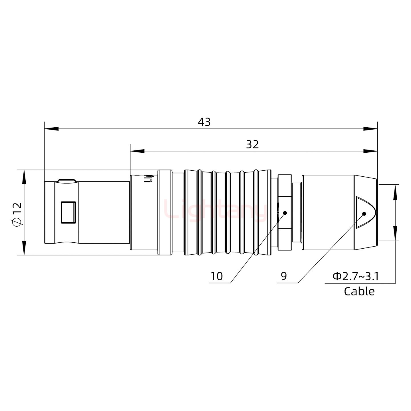 FGG.1B.003.CLAM31推拉自鎖直式插頭