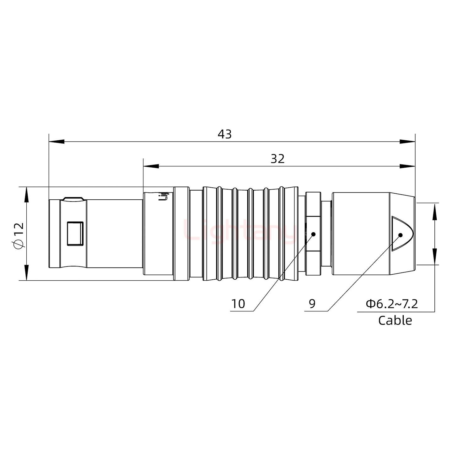 FGG.1B.004.CLAD72推拉自鎖直式插頭