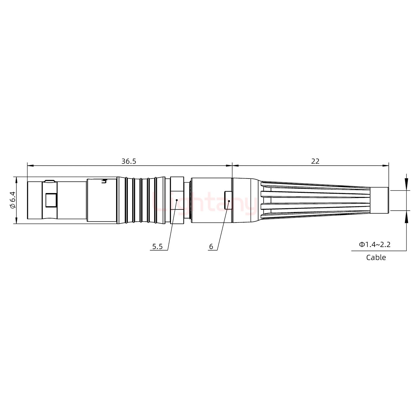 FGG.00.002.CLAD22Z帶護(hù)套直式插頭