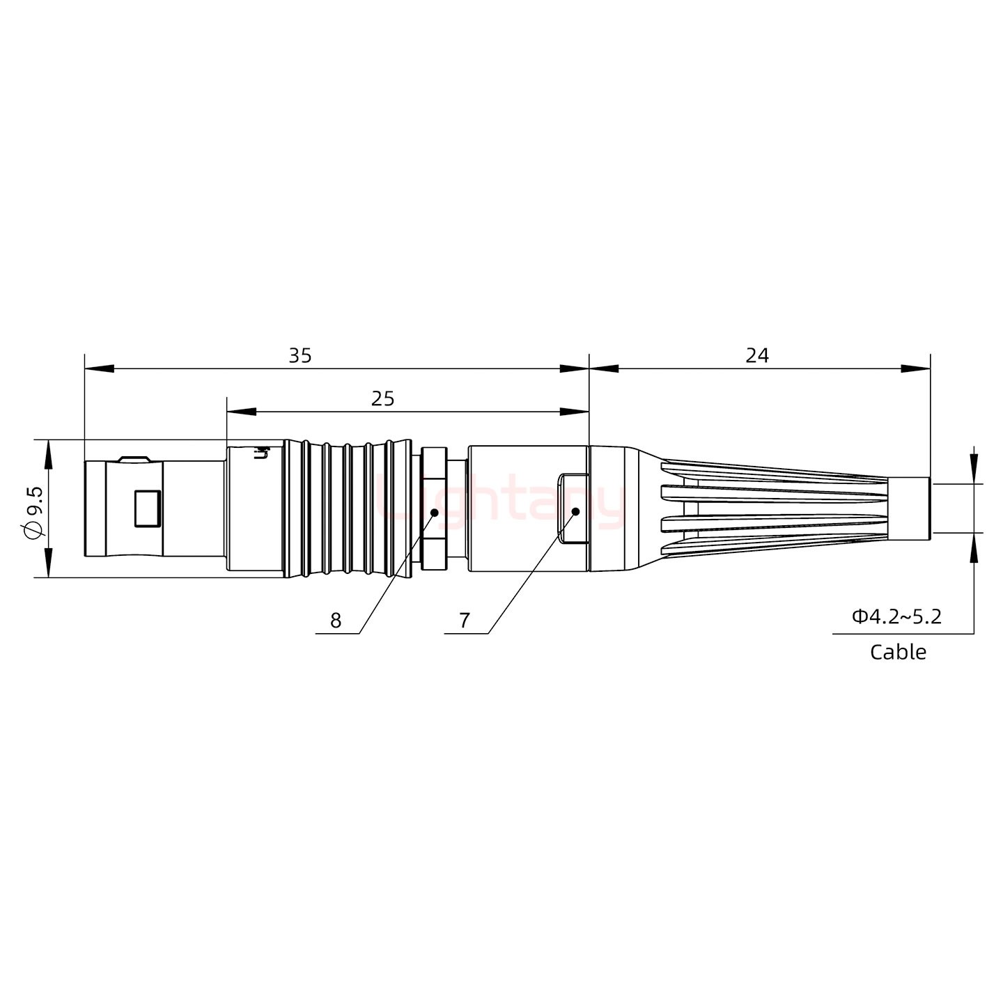 FGG.0B.004.CLAD52Z帶護套直式插頭