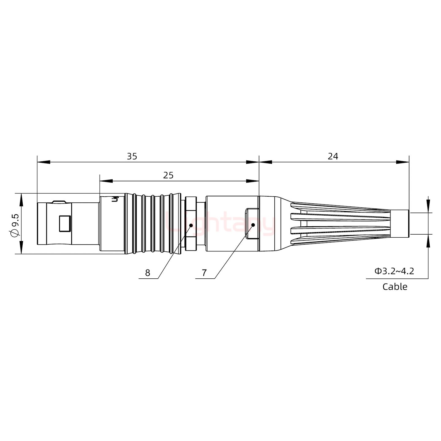 FGG.0B.006.CLAD42Z帶護套直式插頭