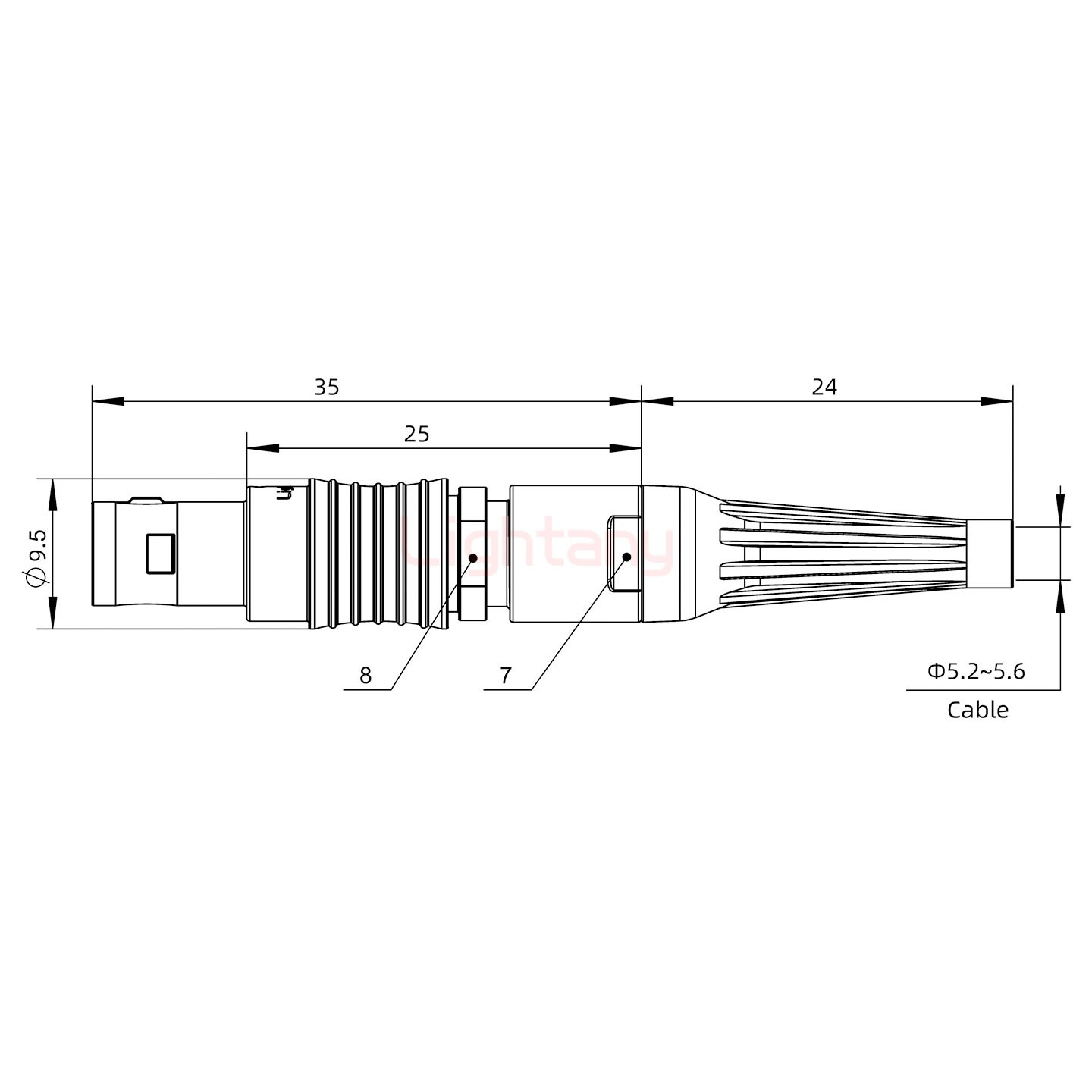 FGG.0B.006.CLAD56Z帶護(hù)套直式插頭