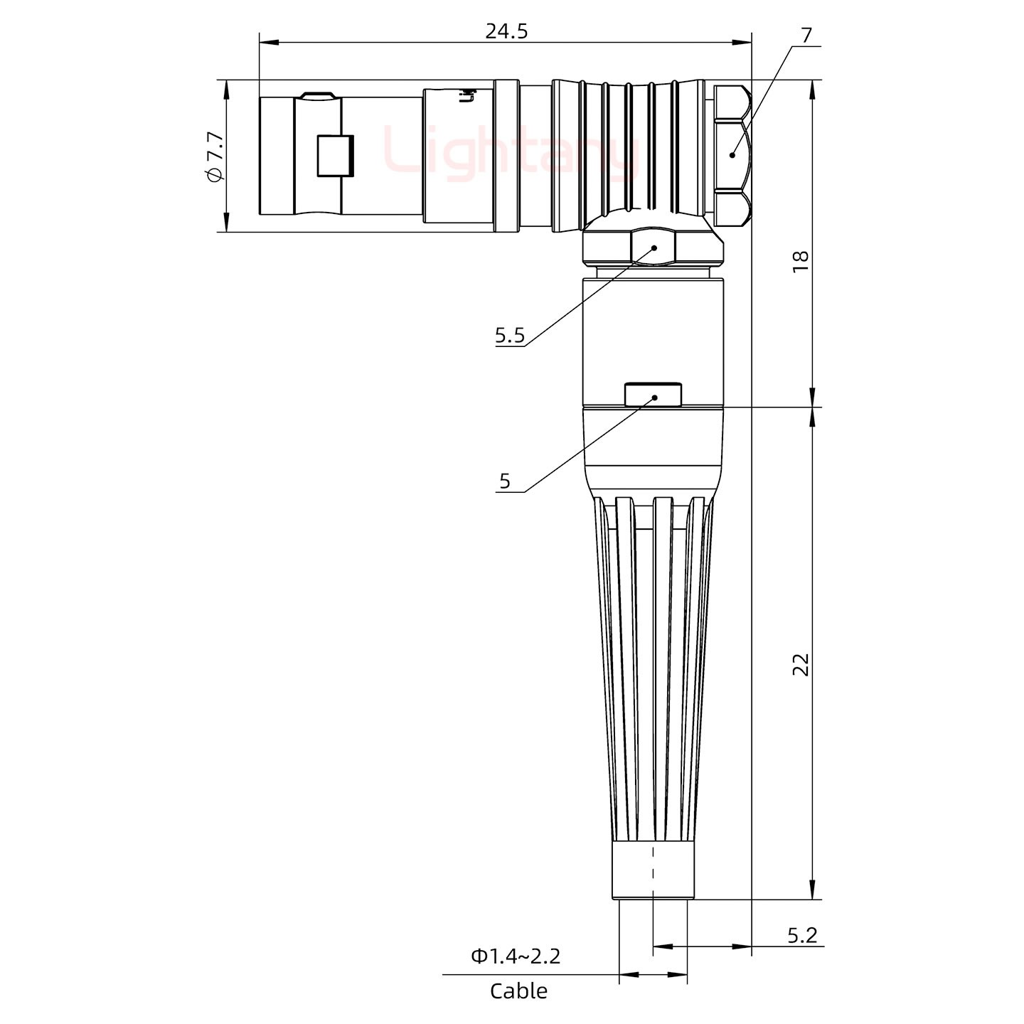 FHG.00.002.CLAD22Z帶護套彎式插頭