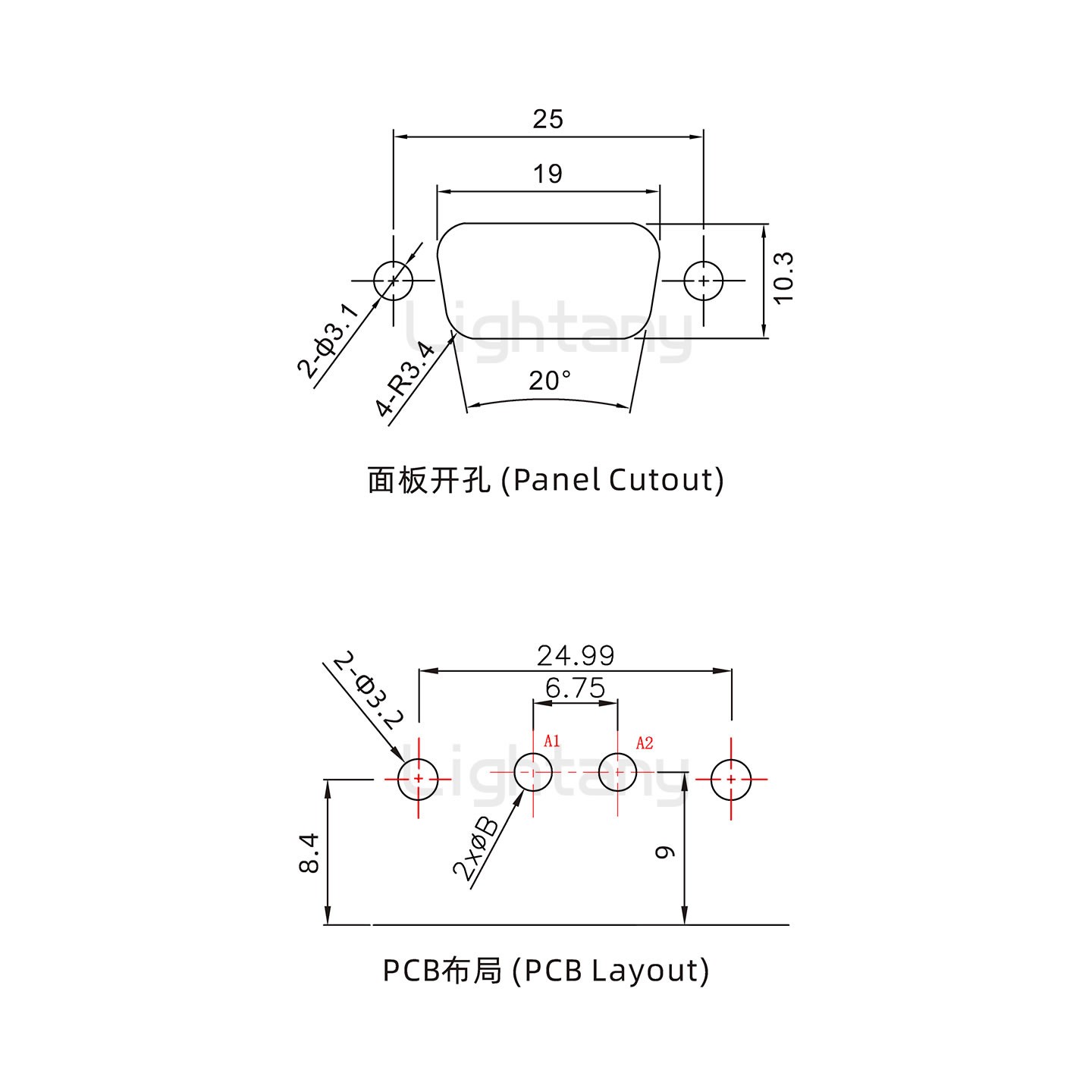 防水2V2公彎插板/鉚支架/鎖螺絲/大電流40A