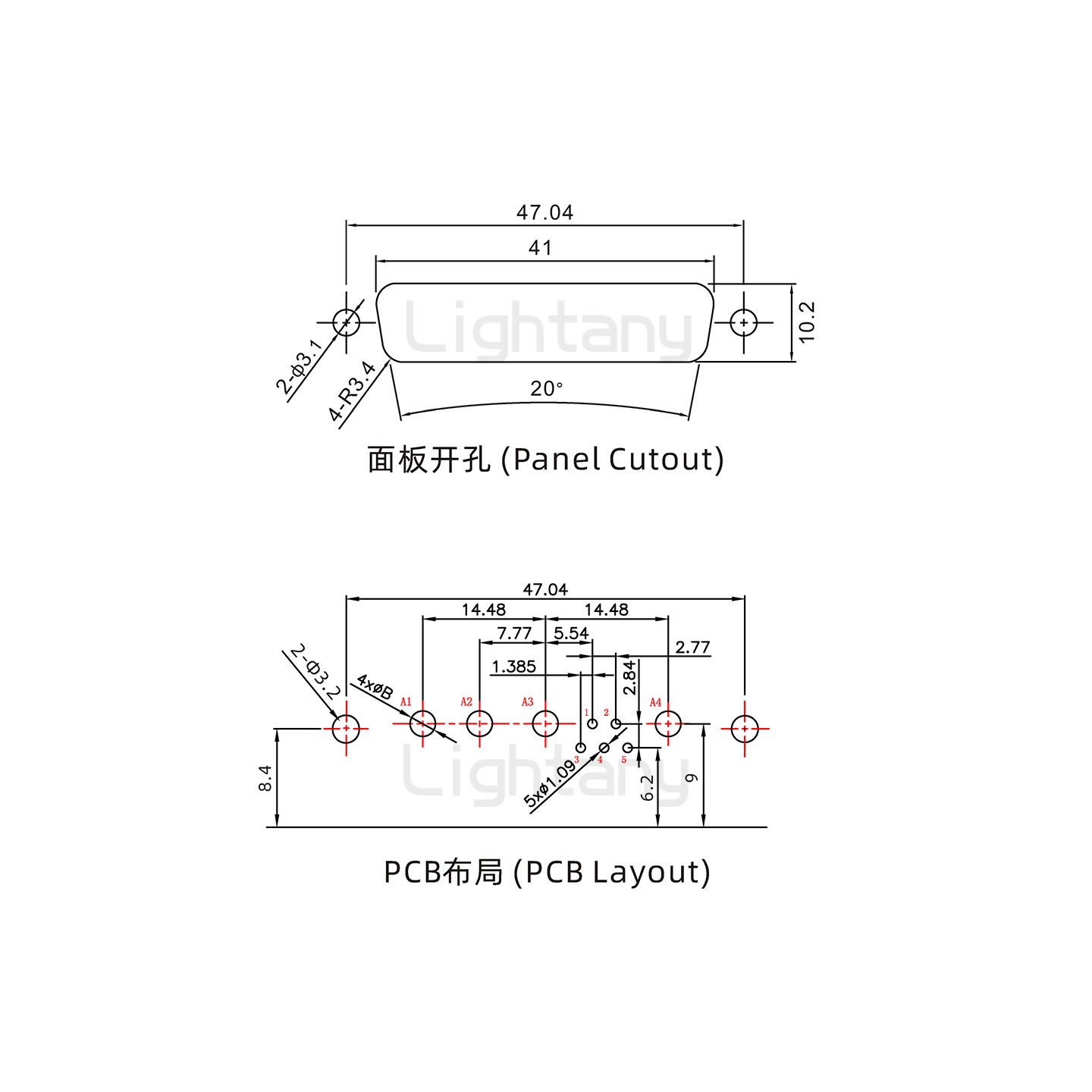 防水9W4公彎插板/鉚支架/鎖螺絲/大電流40A