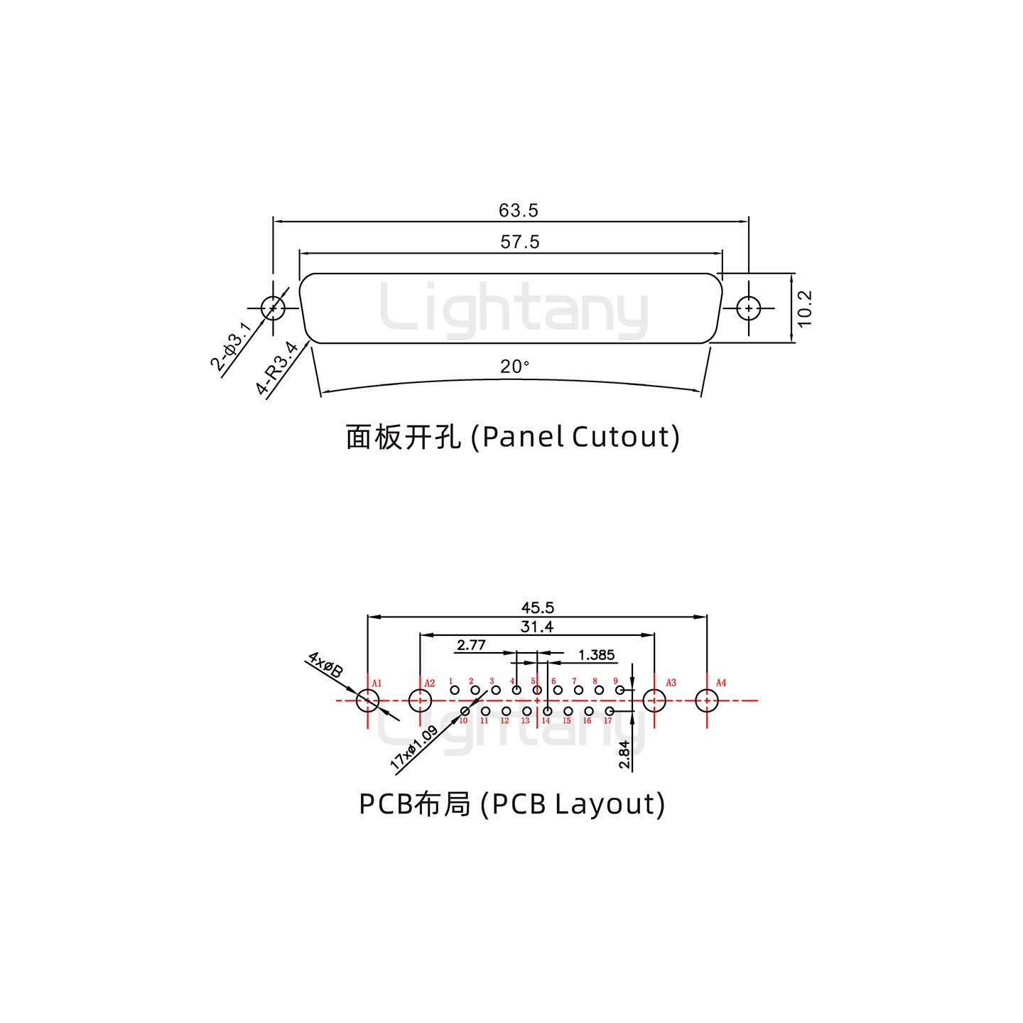 防水21W4公直插板/鎖螺絲/大電流40A