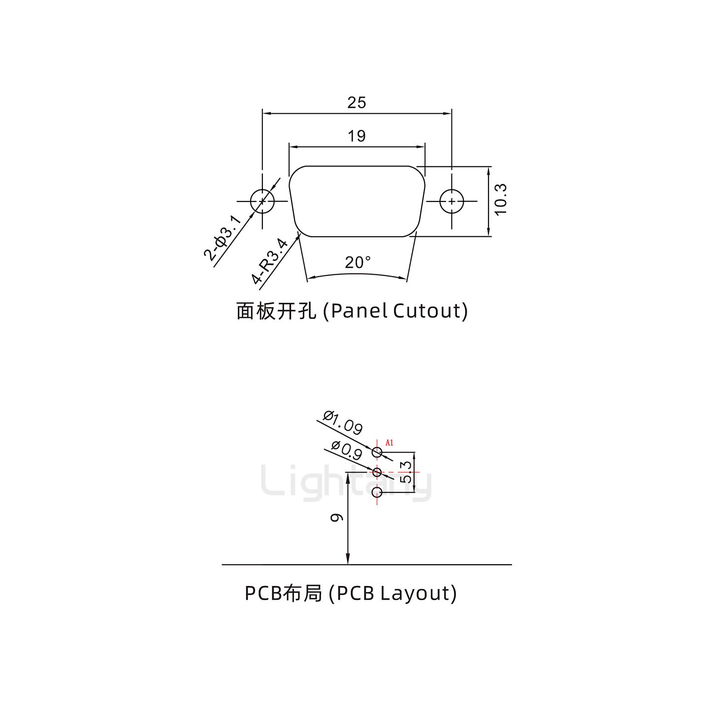 防水1W1公彎插板/鎖螺絲/射頻同軸50歐姆