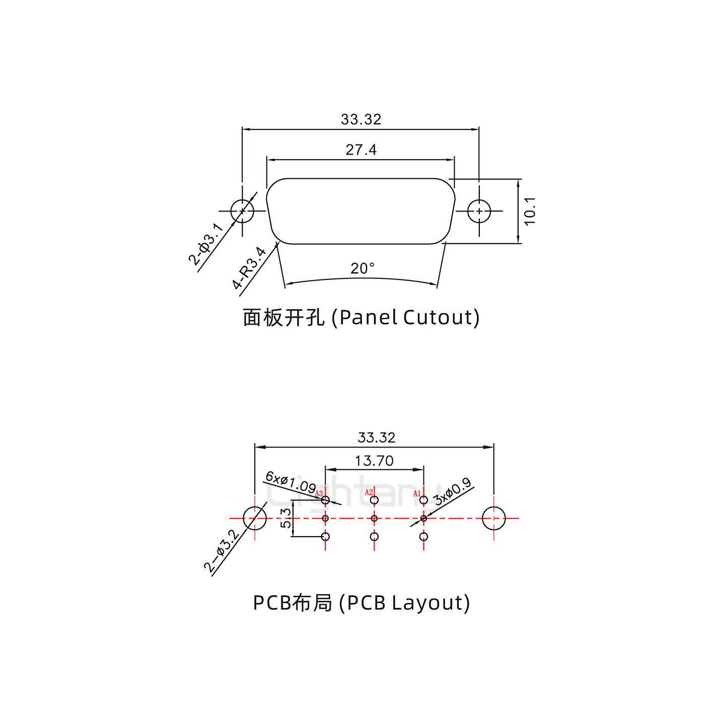 防水3V3母直插板/鉚魚(yú)叉/鎖螺絲/射頻同軸50歐姆