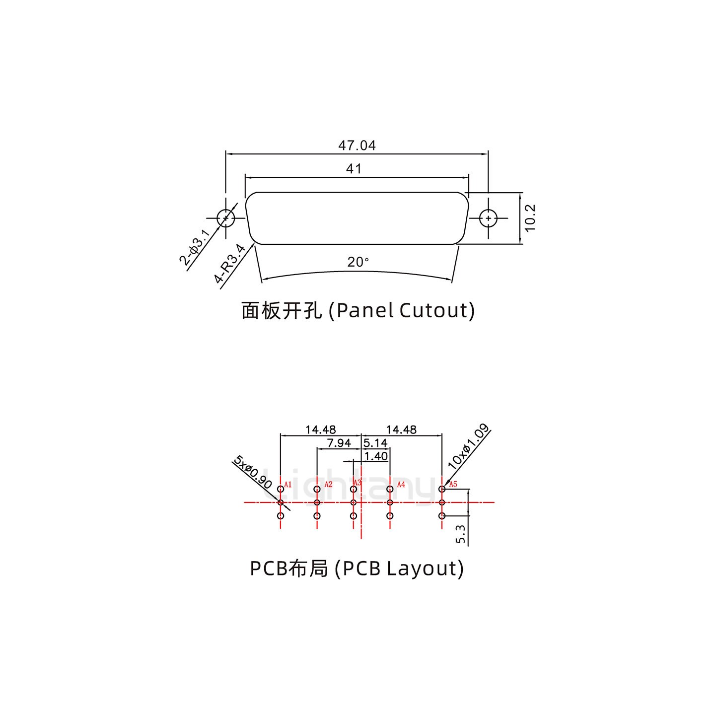 防水5W5公直插板/鎖螺絲/射頻同軸50歐姆