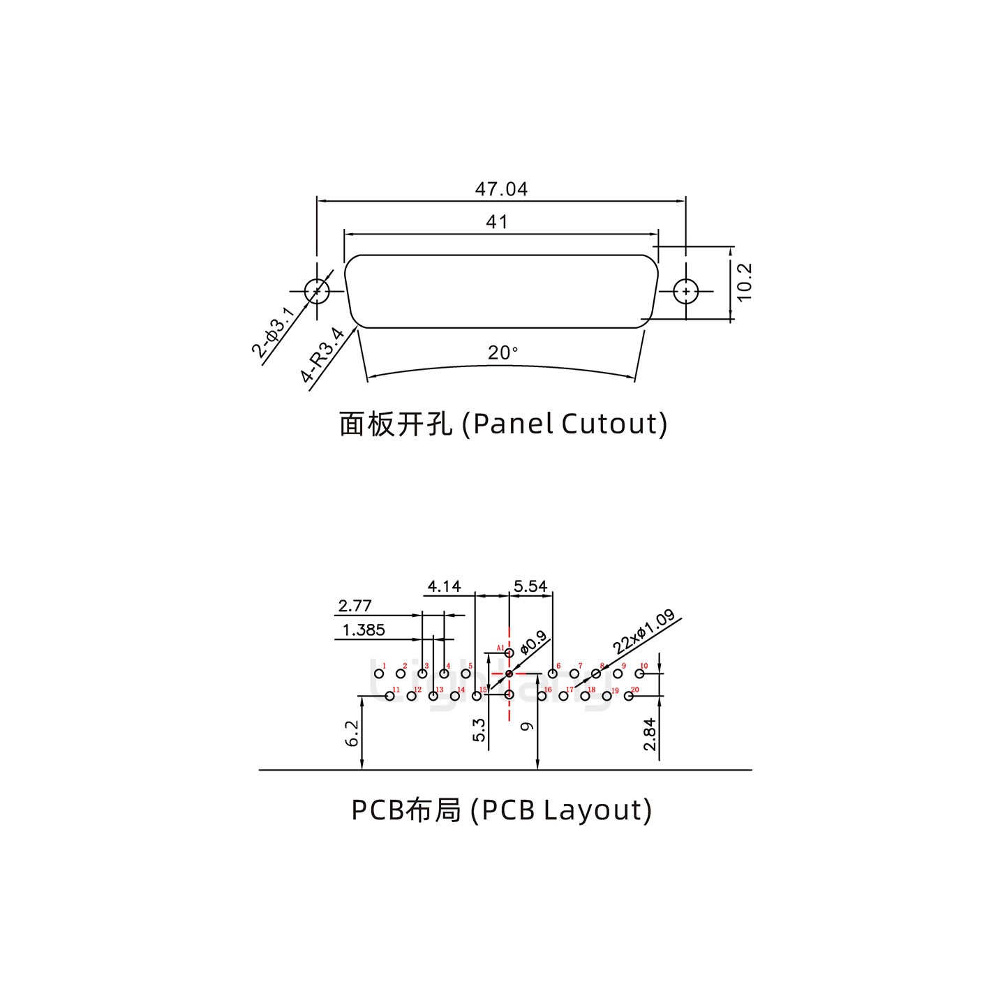 防水21W1公彎插板/鎖螺絲/射頻同軸50歐姆