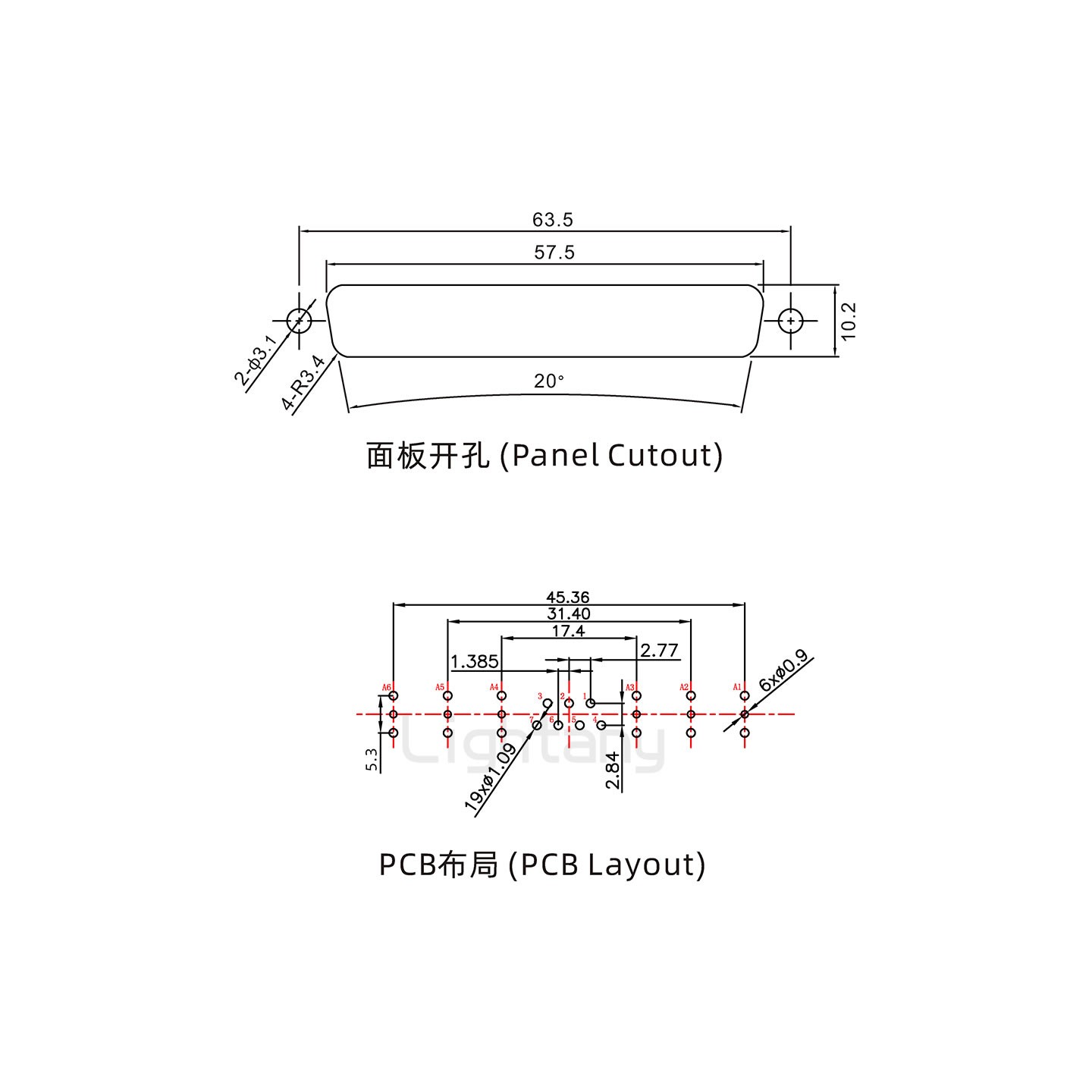 防水13W6A母直插板/鎖螺絲/射頻同軸50歐姆