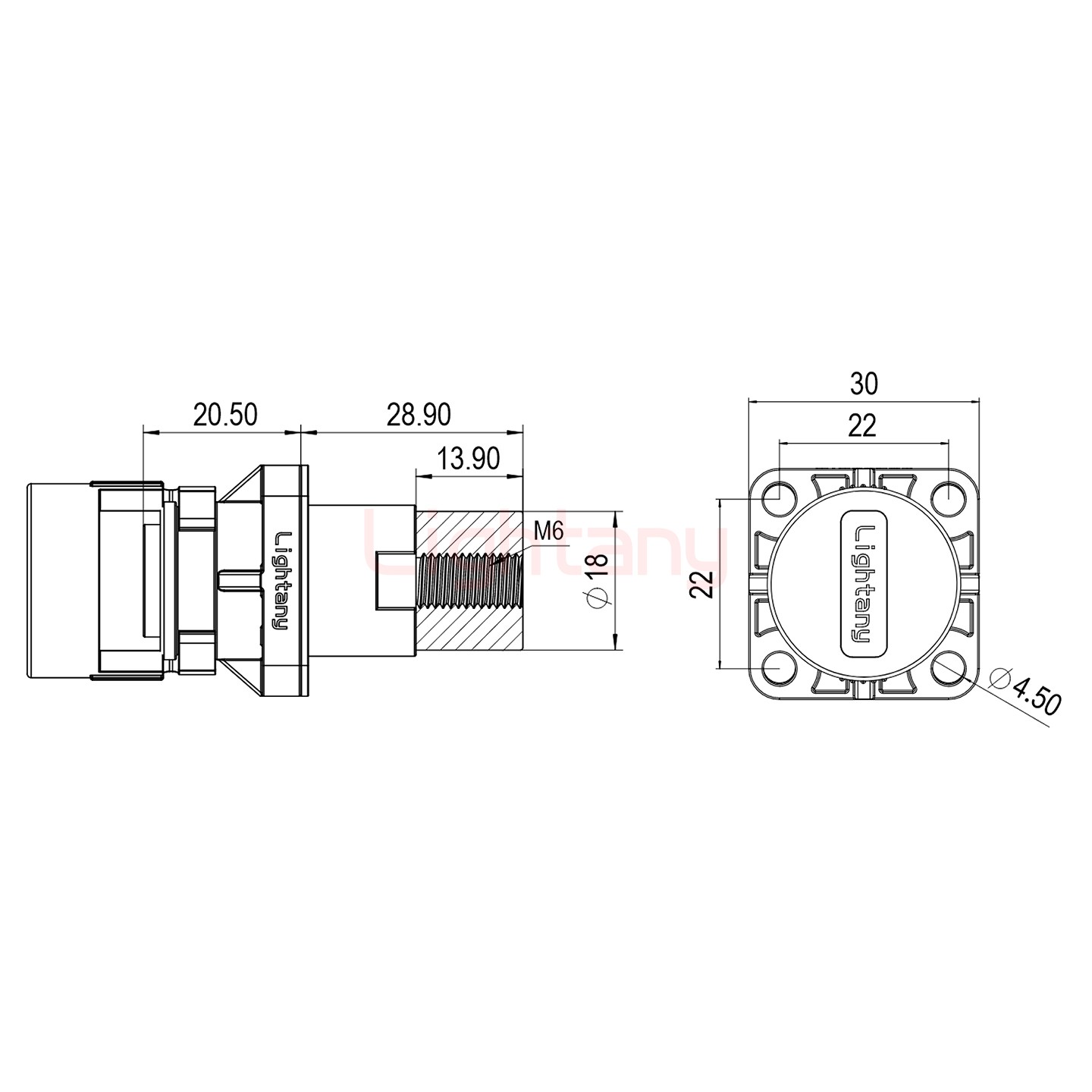 LTC1020SI-M1YL內(nèi)螺紋穿墻插座 100/150/200A 橘黃