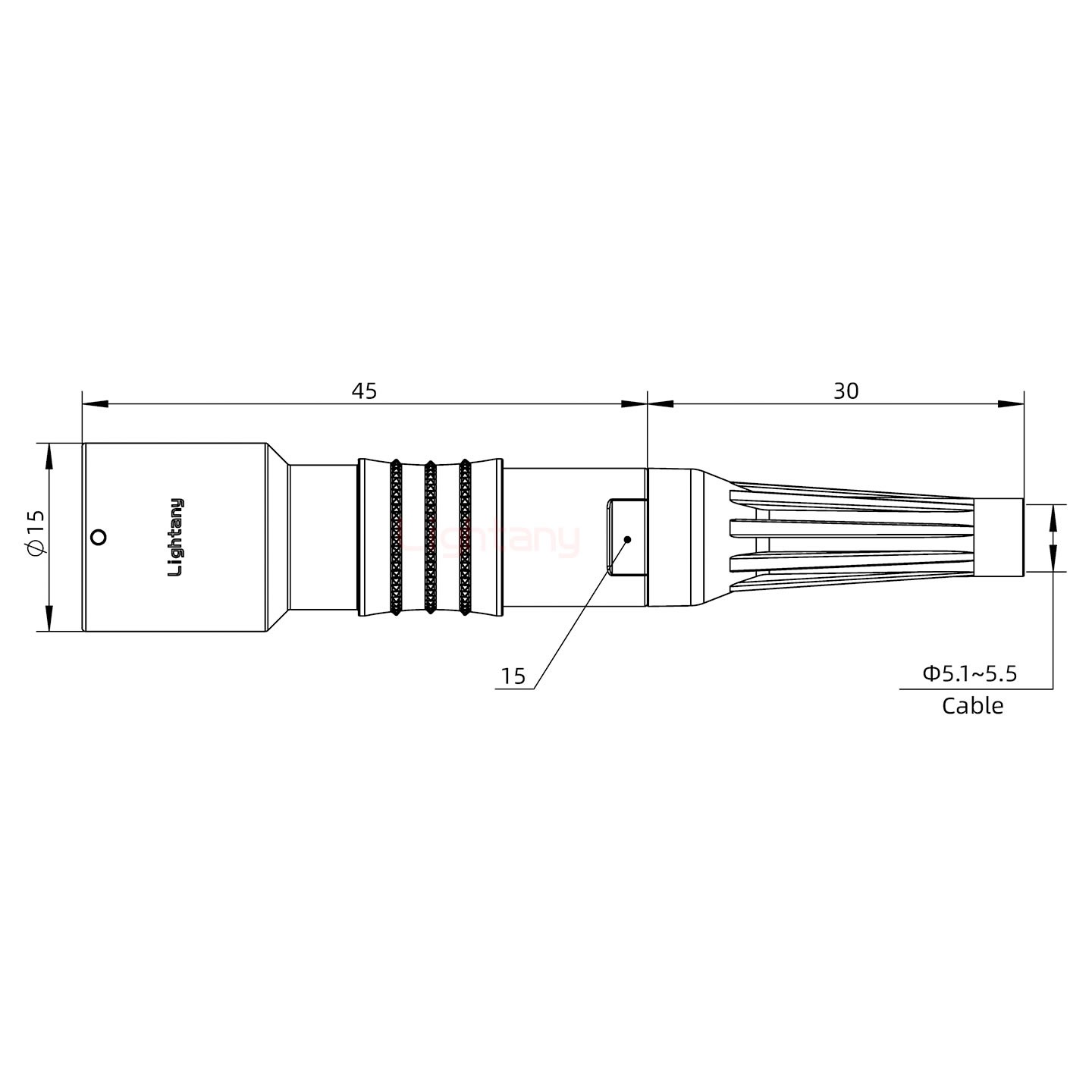 PHG.1K.002.CLAC55Z推拉自鎖帶護(hù)套浮動插座